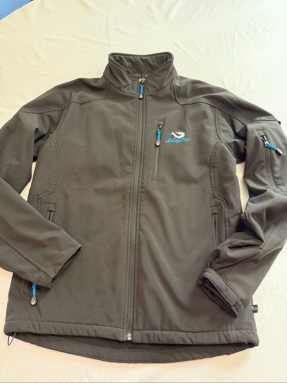 Mojo Sportswear Black Soft Quick Dry Fishing Soft Shell Jacket Size Small